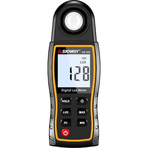 Luxmeter Luxometer Auto Range Photometer Luminometer Lightmeter Digital Light Meters 0-199900 Lux with Max Min Data Hold Mode