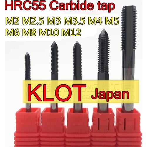 M2 M2.5 M3 M3.5 M4 M5 M6 M8 M10 M12 KLOT HRC55 Carbide tap Processing: stainless steel, alloy steel, etc