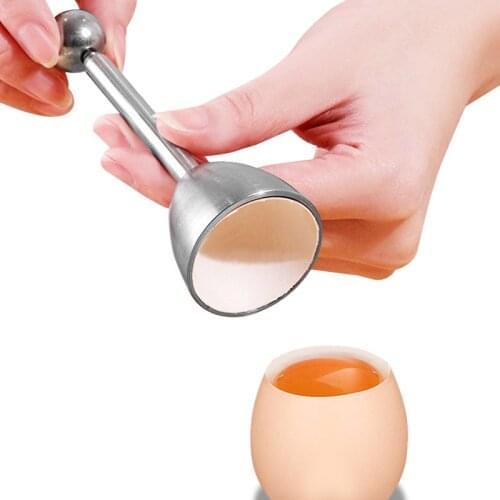Metal egg opener stainless steel boiled raw egg opener creative kitchen tool set