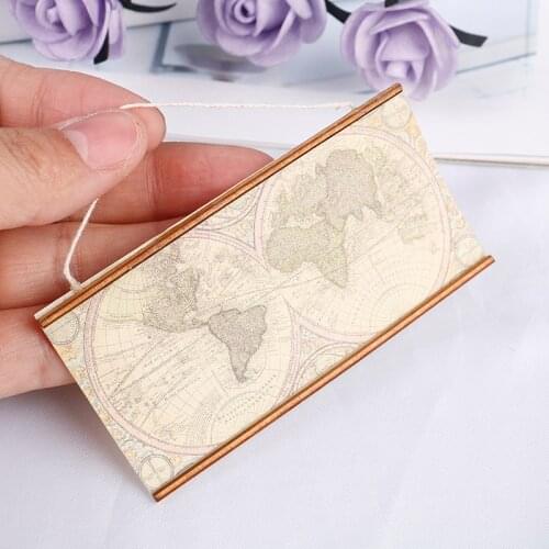 1/12 Mini World Map Dollhouse Miniature Accessories Simulation Furniture Model Toys for Doll House Decoration