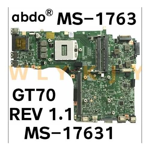 For MSI GT70 MS-1763 laptop motherboard MS-17631 VER: 1.1 PGA947 supports i7 processor motherboard 100% tested and waiting to be