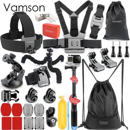 Vamson for Gopro hero 7 6 5 accessories set for gopro kit mount for SJ4000 hero 4 3 2 Black for SJCAM M10 for SJ5000 case VS74