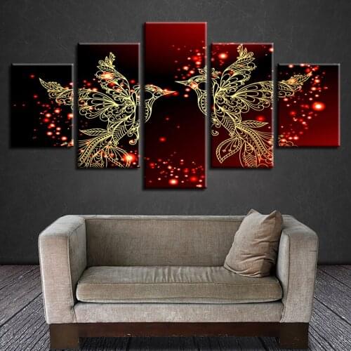 5pcs DIY Diamond Painting Red And Gold Love Bird Full Square Diamond Embroidery Mosaic Picture Of Rhinestone H316