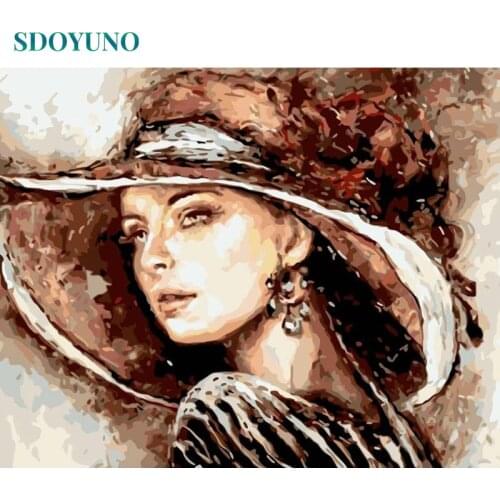SDOYUNO Painting By Numbers pictures by numbers Digital Painting 60x75cm Women figure DIY Frameles Home Decor On Canvas