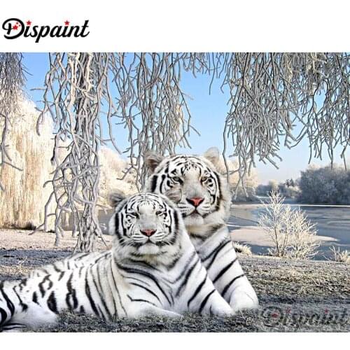 Dispaint Full Square/Round Drill 5D DIY Diamond Painting "Animal tiger scenery"3D Embroidery Cross Stitch Home Decor Gift A12058