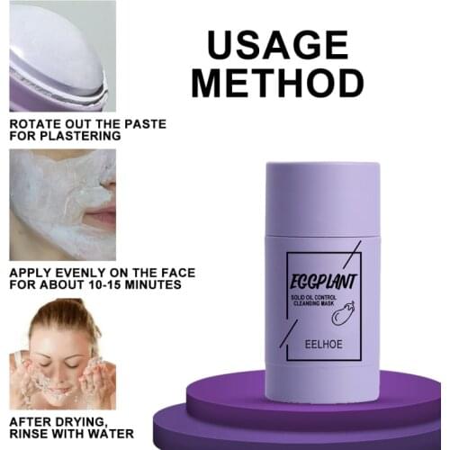 Green Tea Cleansing Solid Mud Mask Purifying Clay Stick Mask Oil Control Anti-Acne Whitening Cream Beauty Facial Masks Skin Care