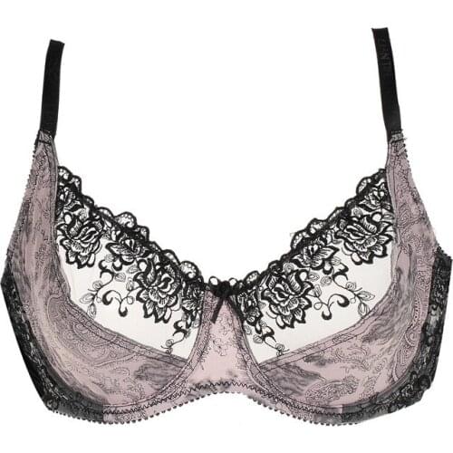 Factory wholesale Palace lace sexy plus size bra gathers 38D 40D 42D 44Dplus size bra for women braathable gather bra