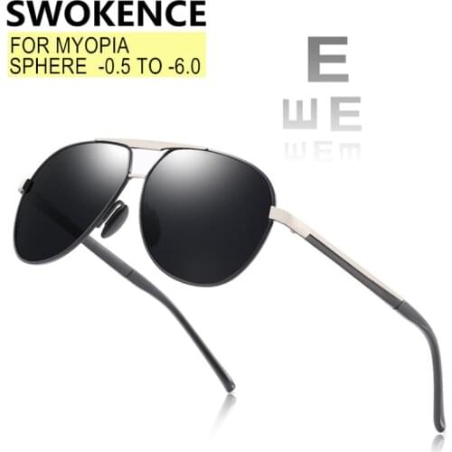 SWOKENCE Nearsighted Sunglasses Myopia Glasses Prescription -0.5 To -6.0 Women Men Polarized Or UV400 Lenses Astigmatism SA17