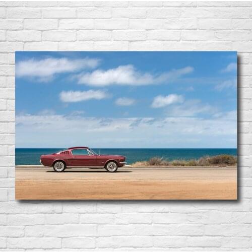 Modern Painting Wallpaper 1965 Ford Mustang Fastback Muscle Classic Car Posters Canvas Wall Art Prints for Home Room Decor