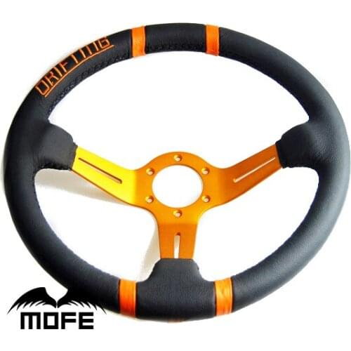 SPECIAL OFFER + HOT SALE Original Logo 90mm Deep Corn Dish Black Stitch Suede Drifting 350mm Steering Wheel
