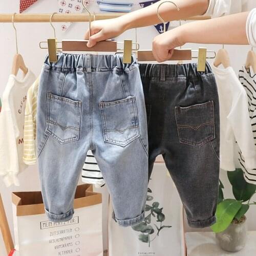 Baby boy spring pants 2021 new baby childrens clothing handsome boy spring and autumn Korean casual jeans