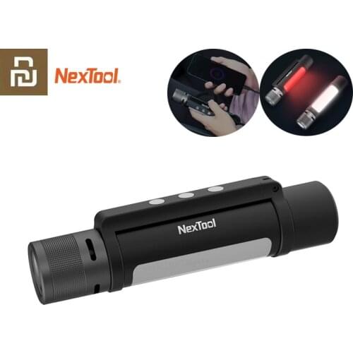 Youpin NEXTOOL 6-in-1 1000lm Dual-light Zoomable Alarm Flashlight USB-C Rechargeable Mobile Power Bank Camping Work Ligh