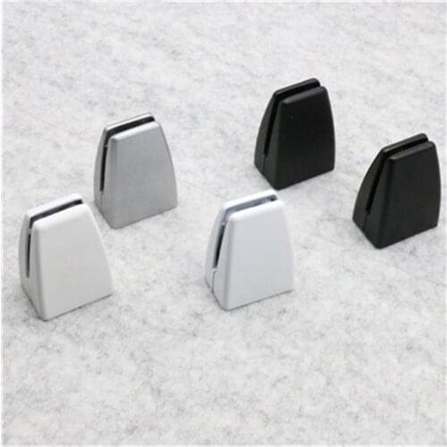 2pcs Black Silver Aluminum alloy Glass Clips Adjustable Office screen clip clapboard clip Glass Shelf Clamp Bracket Glass Holder
