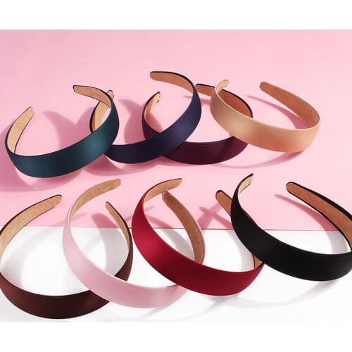 Fashion Headband Solid Bezel Hairbands Satin Covered Hoop for Hair Women Bezel for Hair Hair Bands for Girls Hair Accessories