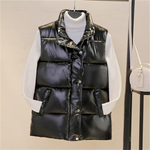 Autumn And Winter New Style Short Down Cotton Vest Women Loose Korean Style Outer Wear Large Size Waistcoat Vest Vest Jacket