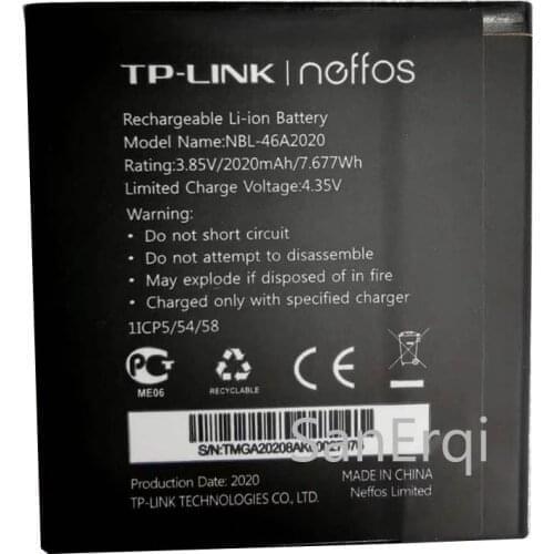 10pcs 2020mAh 7.6Wh NBL-46A2020 Replacement Battery For TP-link Neffos Y5L TP905A TP801A Rechargeable Li-polymer Bateria Battery