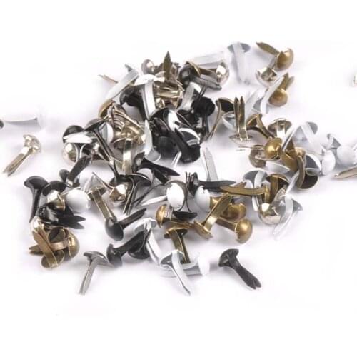 100pcs 5x10mm Mix Round Fastener Brads Embellishment For Scrapbooking Supplies DIY Metal Crafts Accessories Shoes Decor c2147