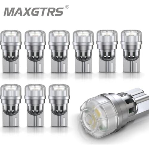 10x T10 194 168 Led Bulb w5w 3020 Chip Car DRL Clearance Lights Reading Interior Replacement License Plate Lamp White Red Yellow