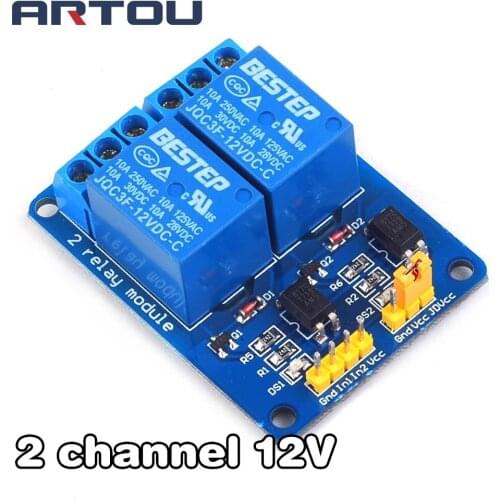 12V 2 Channel Relay Module Low Level Trigger with Optocoupler Relay Output 2 way Relay Module for Arduino