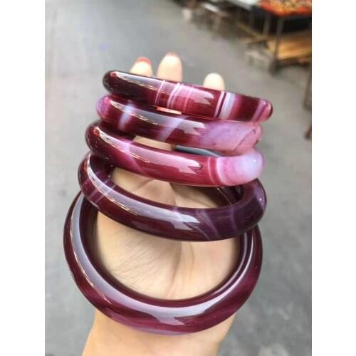 2021100% Chalcedony real jade bangles 7A purple jade women bangle jade bracelet bangles jade jewelry jadeite bangles one piece