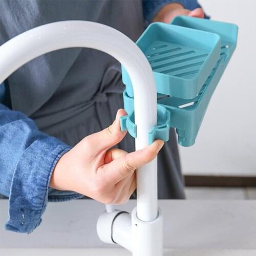 3 In 1 Rotatable Faucet Rack Rag Shelf Multi Layers Kitchen Supplies Storage Rack Sink Sponge Holder Drain Rack Material Tools