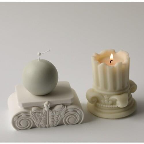 3D Creativity European Roman Column Gypsum Base Silicone Mold Cement Flowerpot Sculpture Silicone Clay Mold