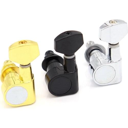 6PCS Guitar Tuning Pegs Tuner Machine Heads tuning peg machine head No Mounting Holes Chrome-Gold-Black