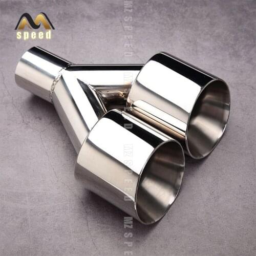 Accessories stainless steel black and bright face without marked Y-type double outlet straight edge exhaust pipe tailpipe