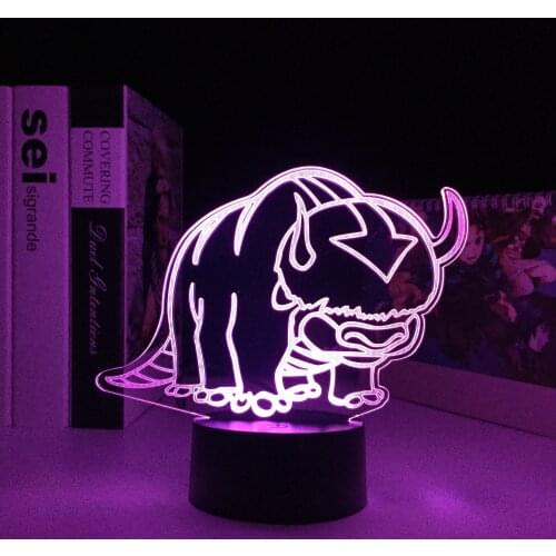 Avatar The Last Airbender Acrylic 3D LED Lamp Nightlight for Child Room Decor The Legend of Aang Appa Figure Table Night Light