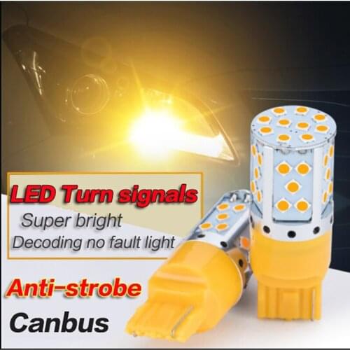 2PCS 35SMD T20 7440 1156 P21W W21W Car LED Turn signals Canbus Anti-strobe Rear turn signal lamp bulb