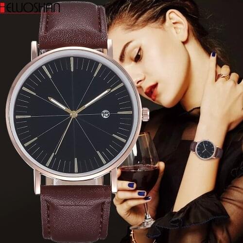 Hot Fashion Quartz Watch Women Watches Female Clock Montre Femme Relogio Feminino Luxury Men WristWatch Couple Leather Relojes