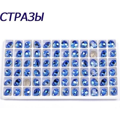 CTPA3bI Sapphire Sewing On Dress Rhinestones Oval Crystal Shiny Gem Stones Manicure Garment Decoration Charms Jewelry Beads