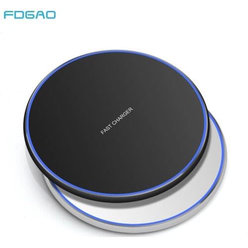 FDGAO 10W Qi Wireless Charger For Apple iPhone X 8 Plus XS Max XR Quick Charge Fast Charging Pad For Samsung S10 S9 S8 Note 9 8