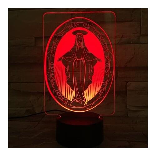 Jesus 3D Lamp Optical Illusion Table Light Mood Lamp Touch Remote Control 7 Colors Change Home Light Novelty Kids Gifts 3D-308
