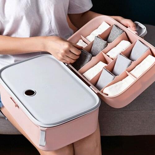 Underwear storage box, portable multi-function storage box, storage organizer