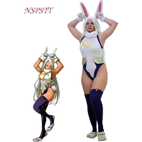 NSPSTT My Hero Academia Cosplay Costume Rabbit Hero Miruko Cosplay Costume Bunny Girl Cosplay Rompers Outfit Women Sexy Uniform