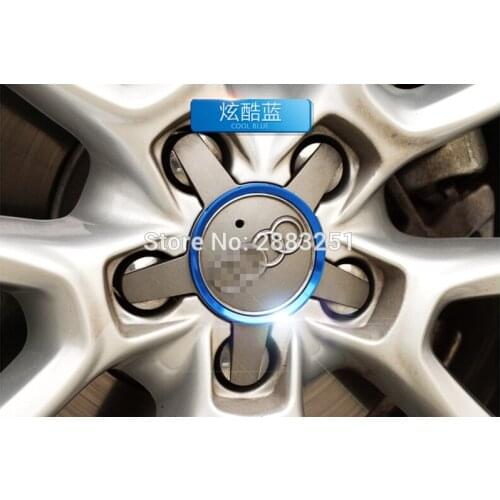 HOT Car Styling Aluminum Alloy Wheel Hub Cover Decorative Circle Trim For Audi A3 A4l A6L Q3 Q5 A5 Car Accessories 4pcs/set