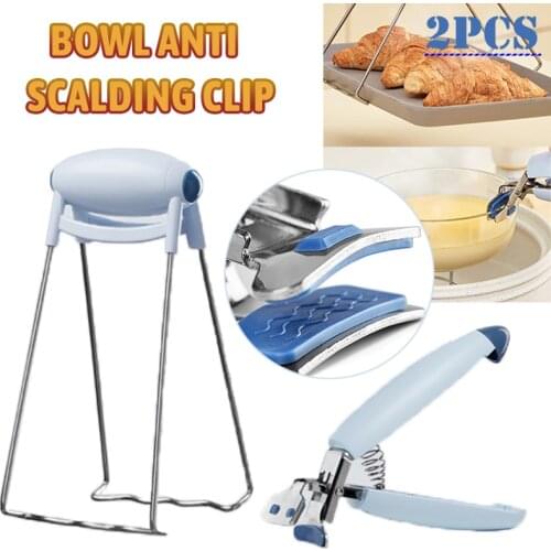 Hot Bowl Clip Pot Dish Plate Clips Stainless Steel Anti-Scald Clamp Gripper Heat Resistant Plates Clip Tong Tools Kitchen Gadget