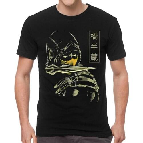 Scorpion Mortal Kombat T-Shirts Men Graphic T Shirt Short Sleeve Sub Zero Scorpion Tshirt 100% Cotton Tee Top Clothes