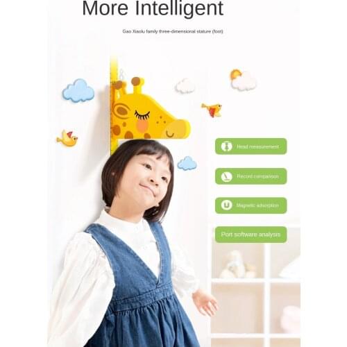 Wall Stickers 3D Stereo Baby Height Measurement Sticker Magnetic Cartoon Recordable Measuring Instrument Measure Gauge Artifact