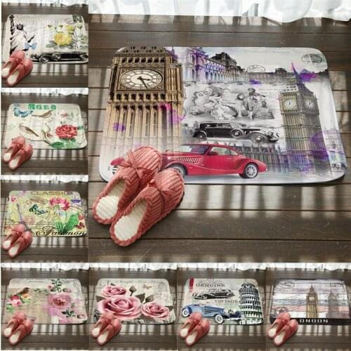 40*60cm Flower Tree Bird Pattern Anti-Slip Carpet Door Mat Doormat Outdoor Kitchen Living Room Floor Mat Rug Tapete