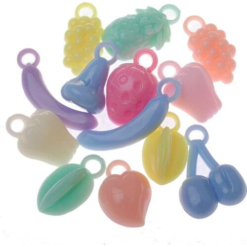 Wholesale 450pcs/Lot 20mm Assorted Colors Design Fruit Beading Charms Acrylic Pastel Colors Plastic jewelry Bracelet Beads