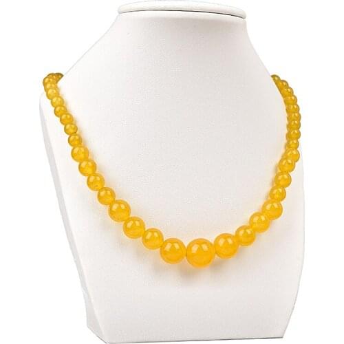 Wholesale Size For 6-14mm Topaz Jade gemstone DIY Handmade jewelry Necklace For Generous Ladies Making Design 18inch H106