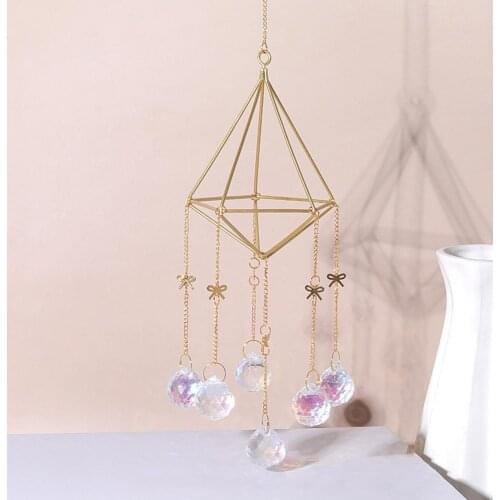 Hanging Ornament Eye-catching Rainbow Maker Faux Crystal Three-dimensional Pendant Window Decor Decorative Items