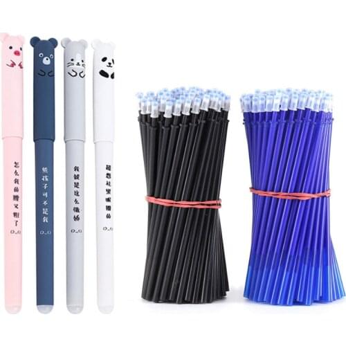 24pcs/set Erasable Gel Pen Refills Rod 0.35mm Washable Handle Magic Erasable Pen for School Pen Writing Tools Kawaii Stationery