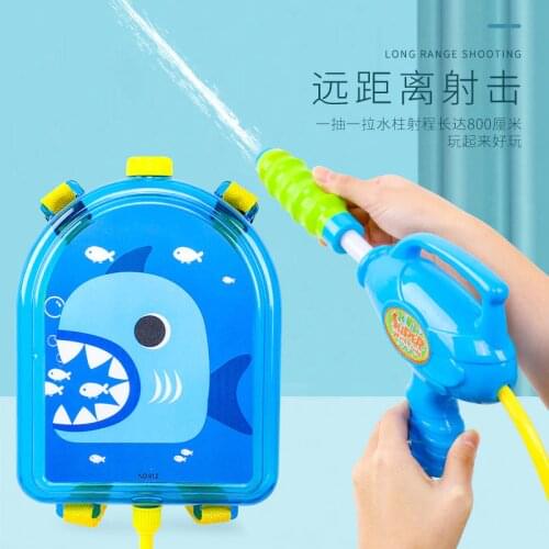 Water Gun Backpack Summer Outdoor Game Toys Sand Beach Water Spray Cartoon Backpack Long Range Shooting