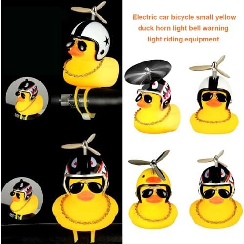 Standing Duck Bicycle Bell Broken Wind Helmet With Light Small Yellow Duck MTB Road Bike Motor Helmet Riding Cycling Accessories