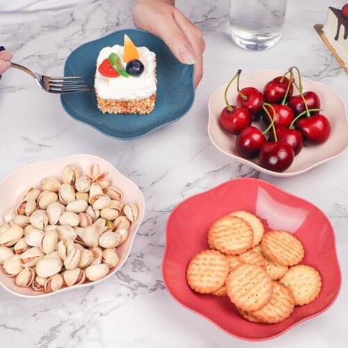Fruit Plate Reusable Wear-resistant Plastic Anti-skid Snack Dish Bowl for Home для кухни