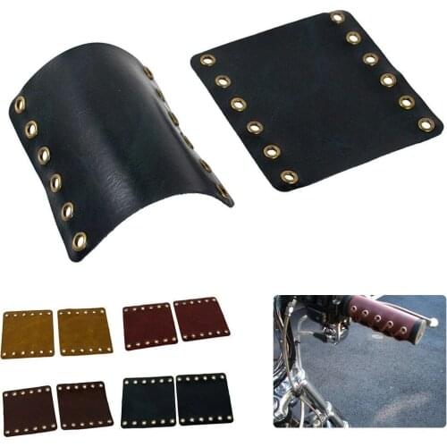 22mm Universal Motorcycle PU Leather Hand Grip Covers Handle Protectors for Harley Honda Ducati Kawasaki Suzuki Yamaha