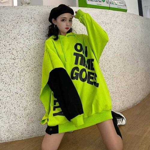 Womens Hoodie 2020 spring New Korean Crew Neck Pullover Hoodie Loose Plus Fleece Hoodie Tide Student Casual Women Fleece